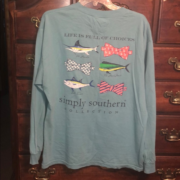 Simply Southern Tops - Simply Southern L fish choices long sleeve t-shirt
